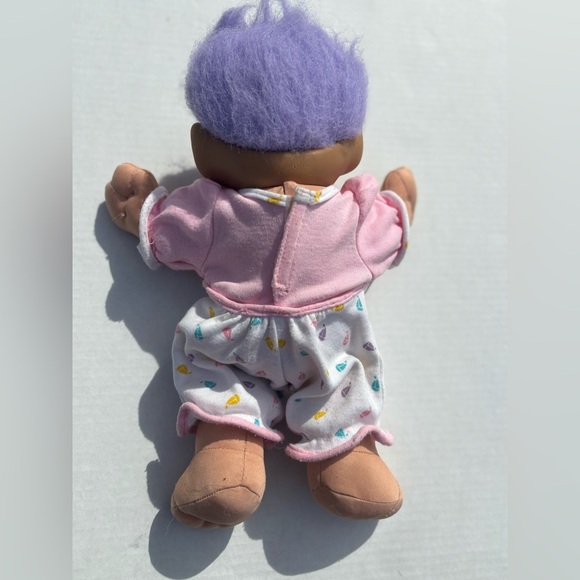 Vintage 1990s 12" Treasure Troll Doll Purple Hair Purple w/  Gem Belly Button - Picture 5 of 9